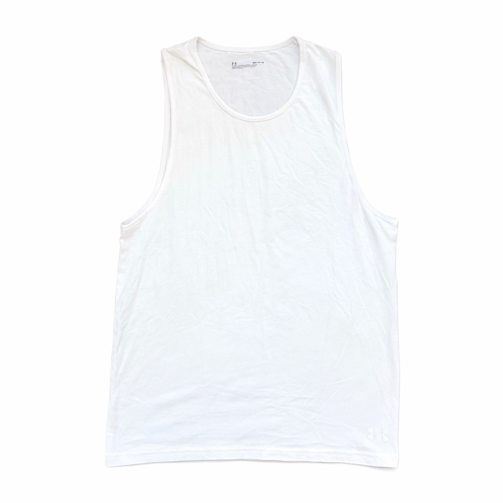 Under Armour White Muscle Tank Top Size Medium